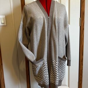 Joie Taupe Chevron Women's Cardigan